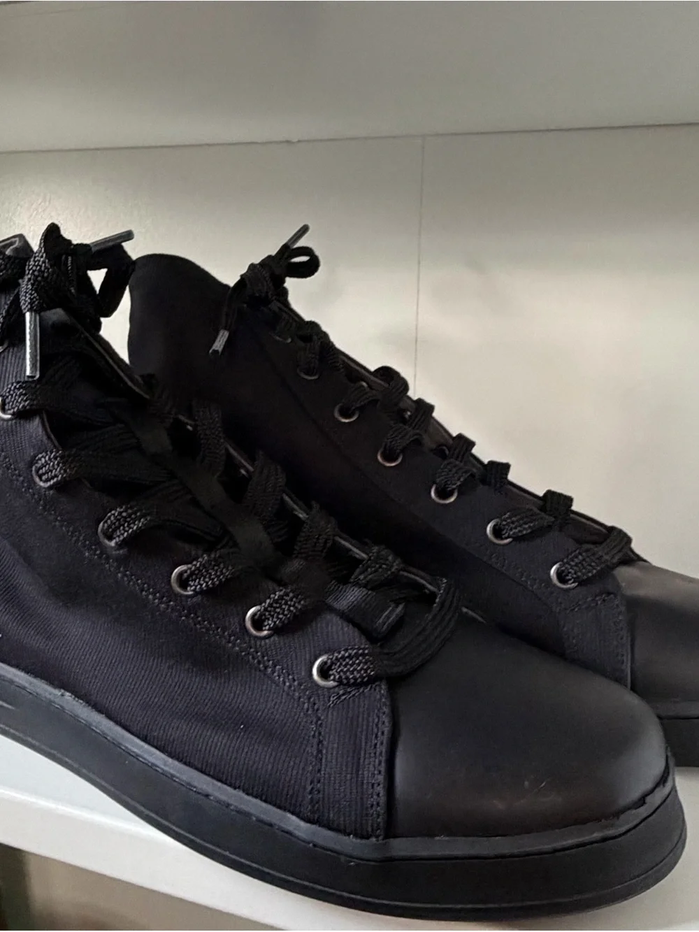 Men's Black High-Top Canvas Sneakers